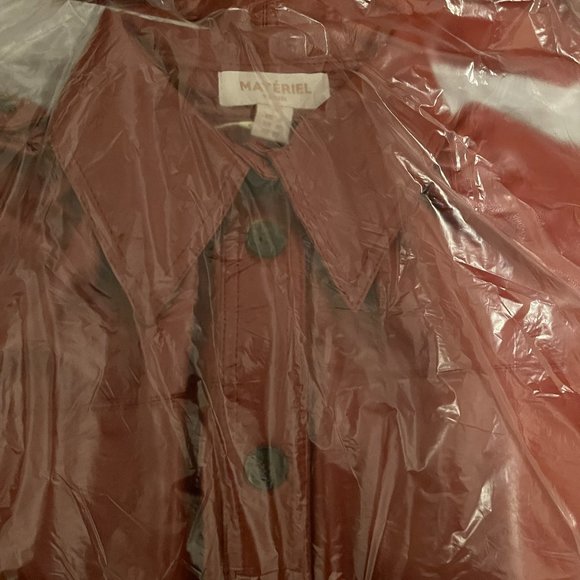 RED MATERIEL TBILISI BUTTON DOWN LONG SLEEVE COAT - Picture 4 of 4